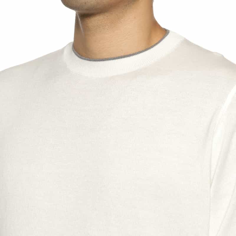 FILIPPO DE LAURENTIIS FILIPPO DE LAURENTIIS＜フィリップ デ ローレンティス＞ コットンカシミヤニットプルオーバー WHITE