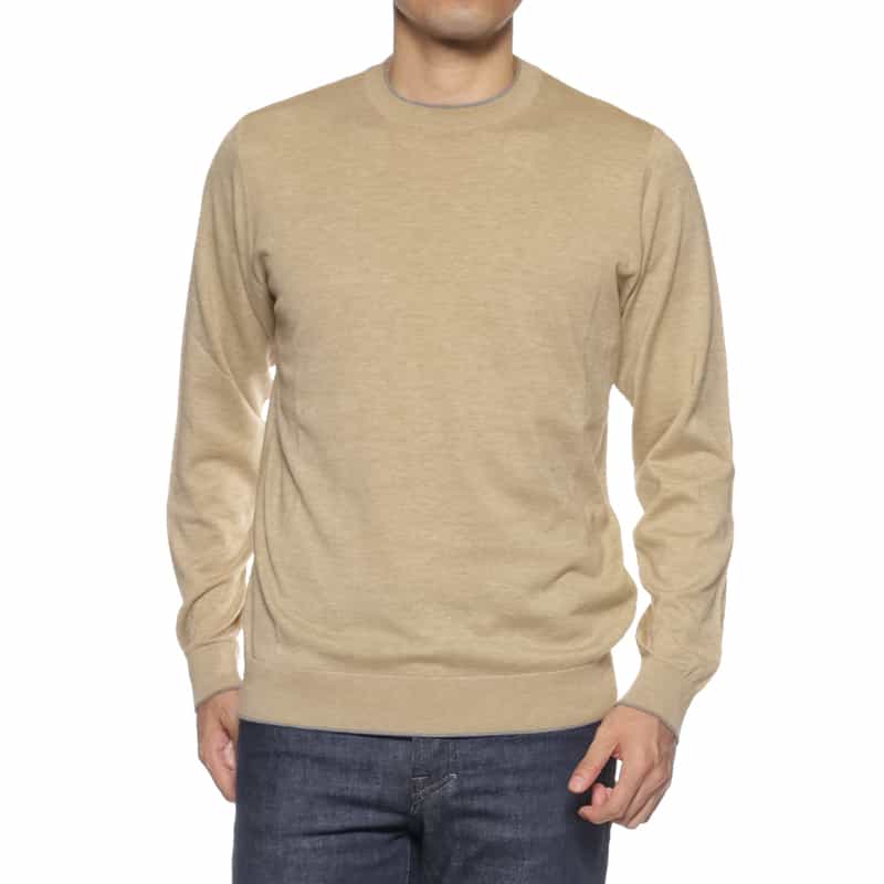 FILIPPO DE LAURENTIIS FILIPPO DE LAURENTIIS＜フィリップ デ ローレンティス＞ コットンカシミヤニットプルオーバー BEIGE