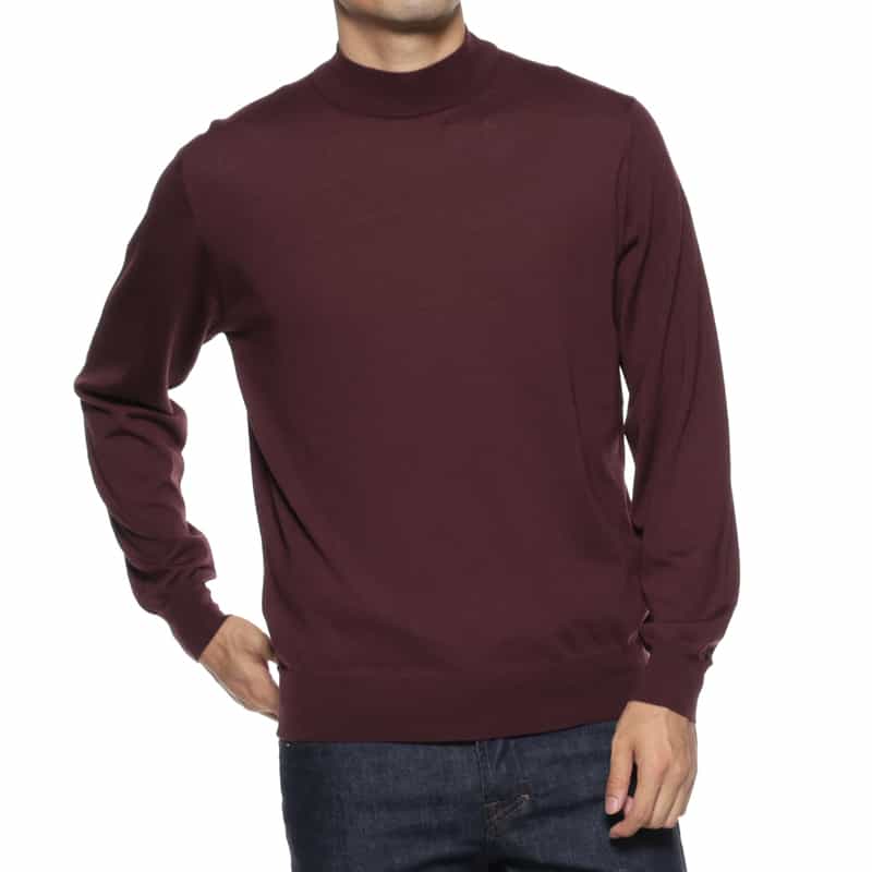 FILIPPO DE LAURENTIIS FILIPPO DE LAURENTIIS＜フィリップ デ ローレンティス＞ モックネックニットプルオーバー WINE