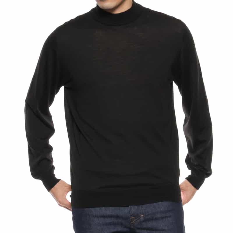 FILIPPO DE LAURENTIIS FILIPPO DE LAURENTIIS＜フィリップ デ ローレンティス＞ モックネックニットプルオーバー BLACK