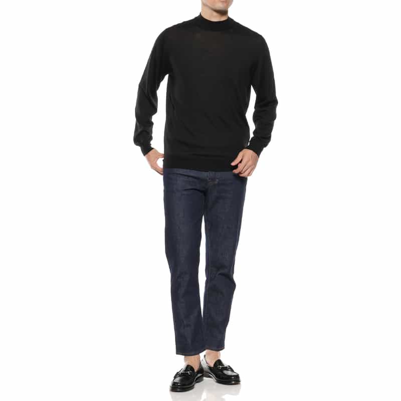 FILIPPO DE LAURENTIIS FILIPPO DE LAURENTIIS＜フィリップ デ ローレンティス＞ モックネックニットプルオーバー BLACK