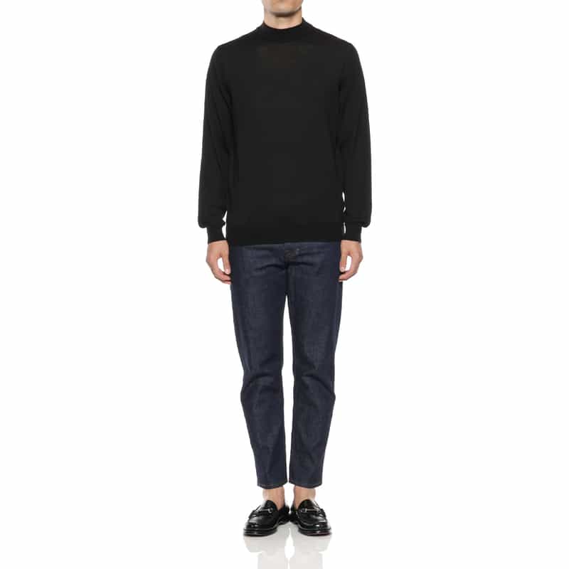 FILIPPO DE LAURENTIIS FILIPPO DE LAURENTIIS＜フィリップ デ ローレンティス＞ モックネックニットプルオーバー BLACK