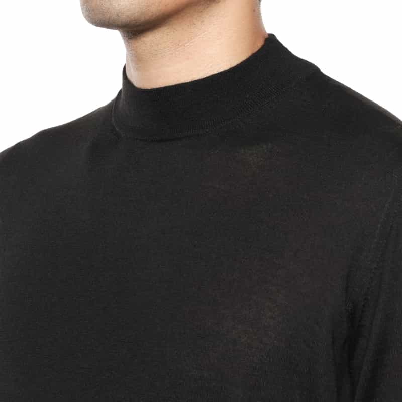 FILIPPO DE LAURENTIIS FILIPPO DE LAURENTIIS＜フィリップ デ ローレンティス＞ モックネックニットプルオーバー BLACK