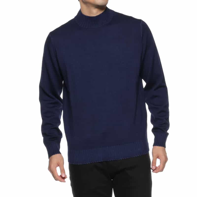 FILIPPO DE LAURENTIIS FILIPPO DE LAURENTIIS＜フィリップ デ ローレンティス＞ モックネックニットプルオーバー BLUE