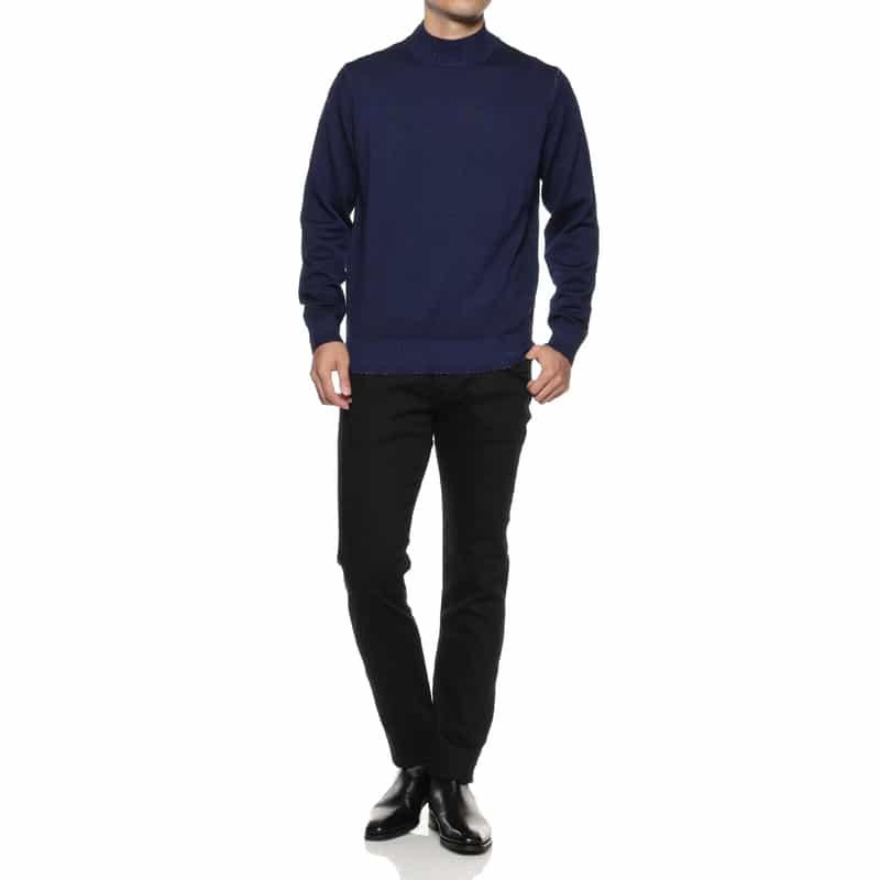 FILIPPO DE LAURENTIIS FILIPPO DE LAURENTIIS＜フィリップ デ ローレンティス＞ モックネックニットプルオーバー BLUE