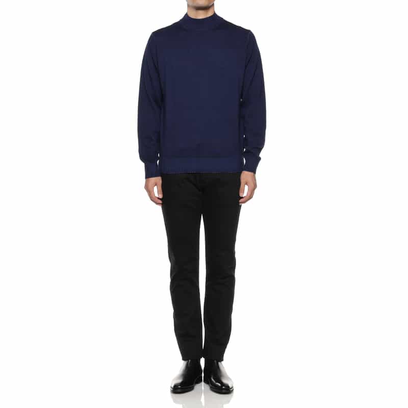 FILIPPO DE LAURENTIIS FILIPPO DE LAURENTIIS＜フィリップ デ ローレンティス＞ モックネックニットプルオーバー BLUE