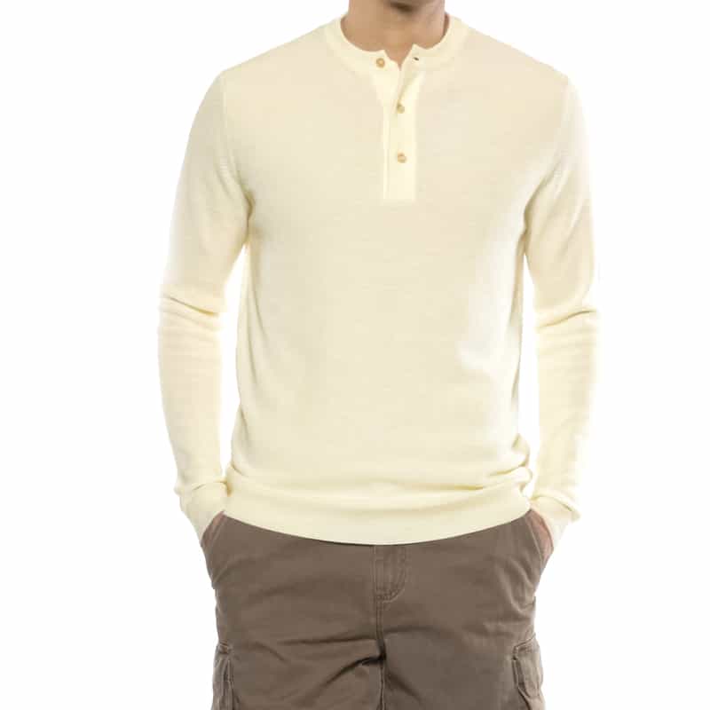 FILIPPO DE LAURENTIIS FILIPPO DE LAURENTIIS＜フィリップ デ ローレンティス＞ ヘンリーネックニットプルオーバー IVORY