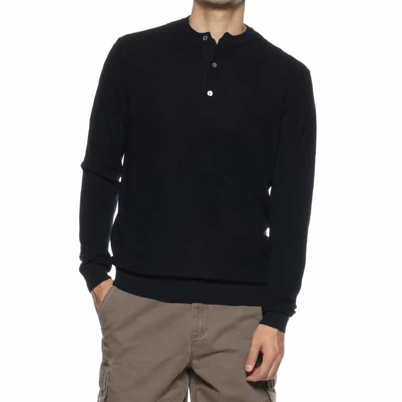 FILIPPO DE LAURENTIIS FILIPPO DE LAURENTIIS＜フィリップ デ ローレンティス＞ ヘンリーネックニットプルオーバー NAVY