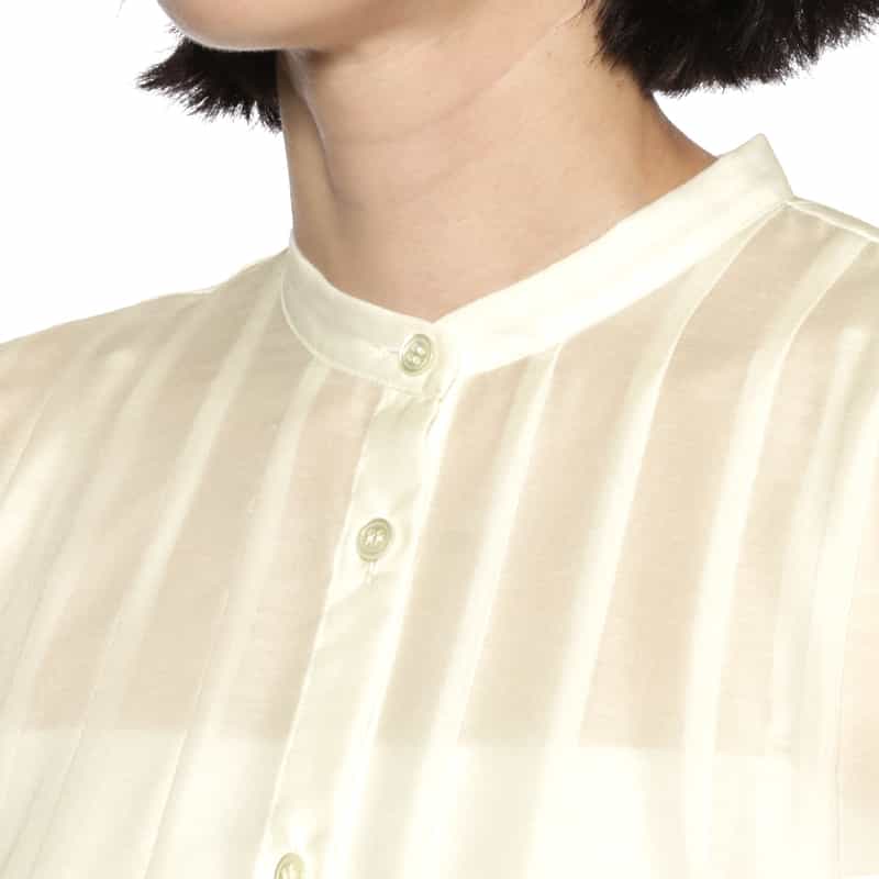 BARNEYS NEW YORK ウォッシャブル ノースリーブブラウス WHITE