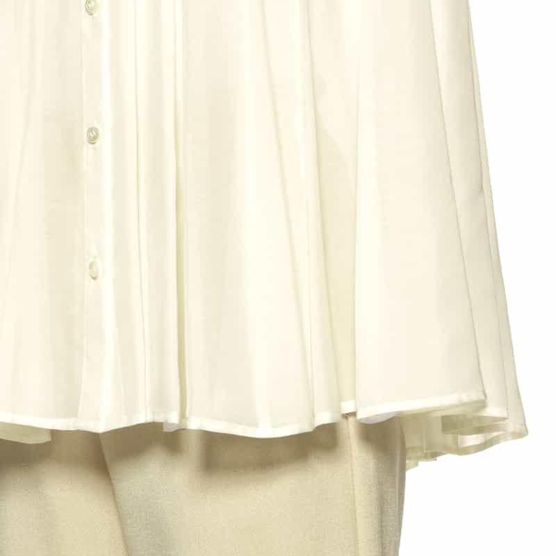 BARNEYS NEW YORK ウォッシャブル ノースリーブブラウス WHITE