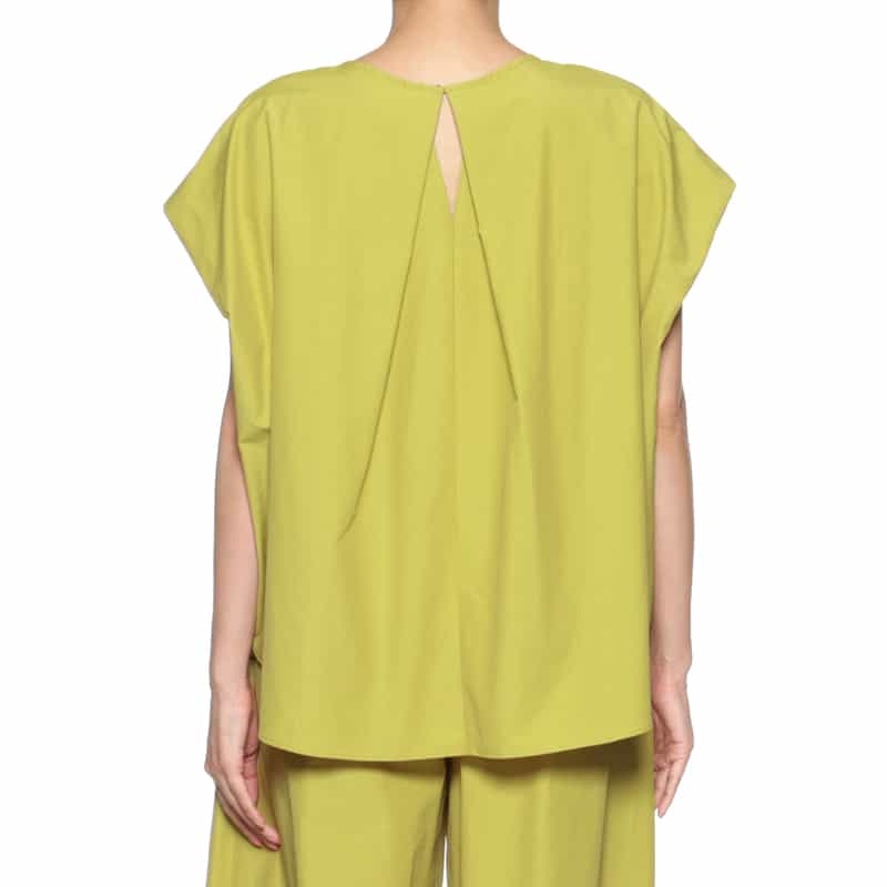 BARNEYS NEW YORK ウォッシャブル セットアップ ドローコード付きブラウス YELLOW