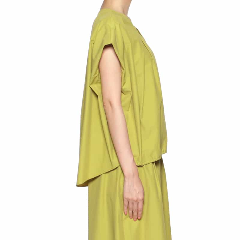 BARNEYS NEW YORK ウォッシャブル セットアップ ドローコード付きブラウス YELLOW