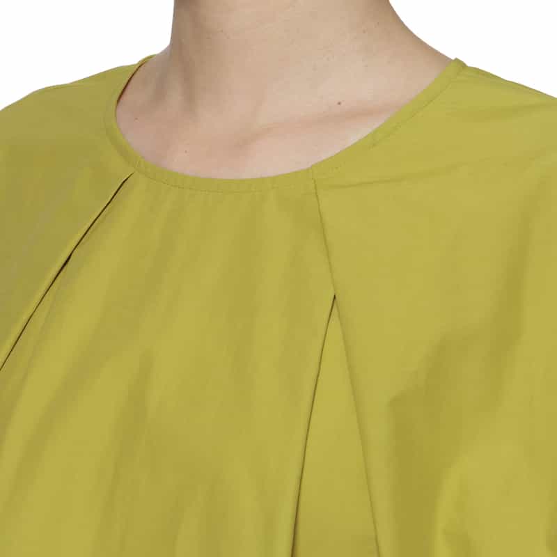 BARNEYS NEW YORK ウォッシャブル セットアップ ドローコード付きブラウス YELLOW