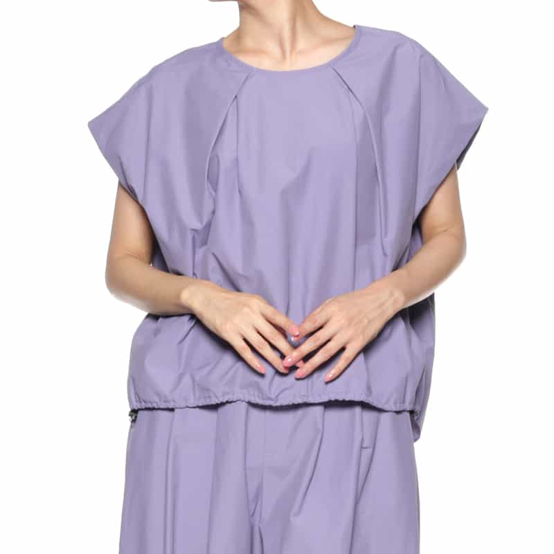 BARNEYS NEW YORK ウォッシャブル セットアップ ドローコード付きブラウス PURPLE