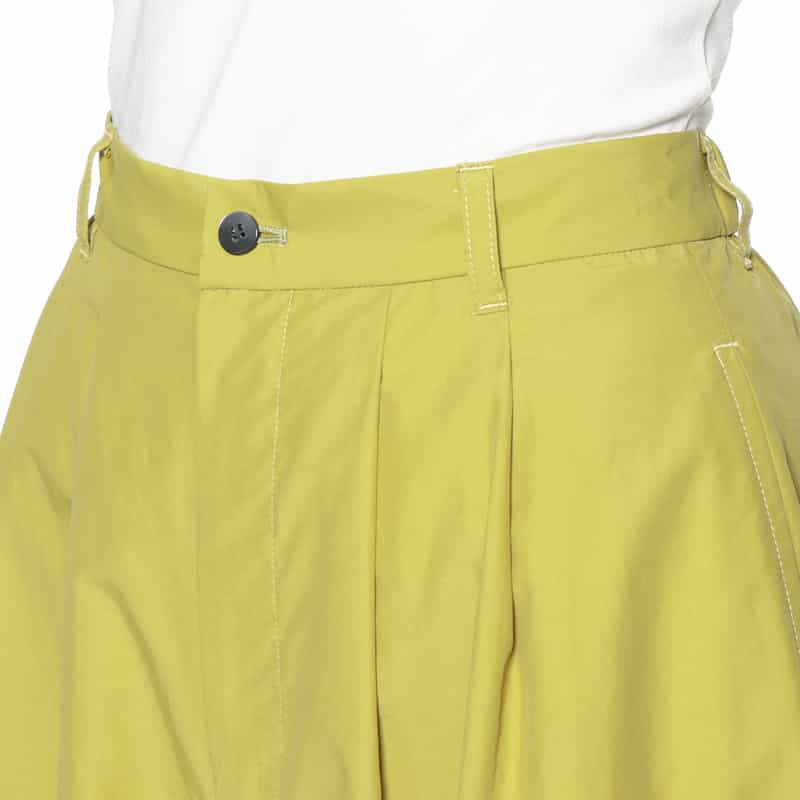 BARNEYS NEW YORK ウォッシャブル セットアップ タック入りワイドパンツ YELLOW