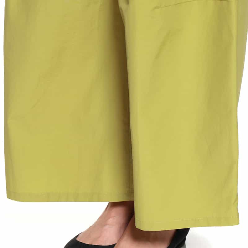 BARNEYS NEW YORK ウォッシャブル セットアップ タック入りワイドパンツ YELLOW