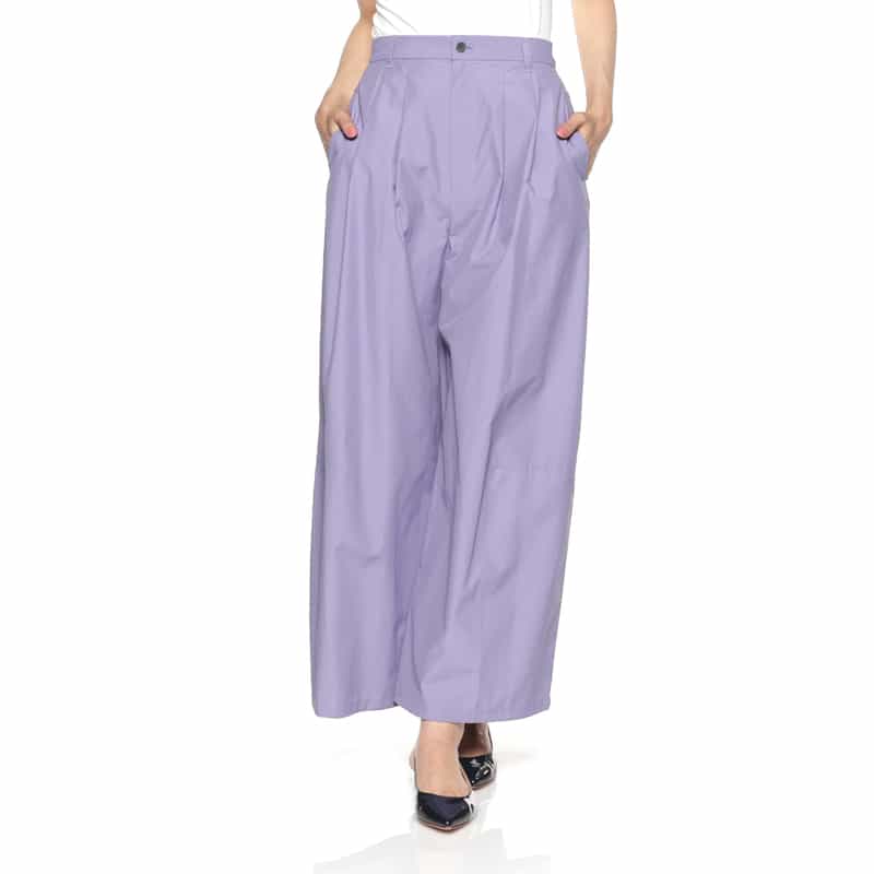BARNEYS NEW YORK ウォッシャブル セットアップ タック入りワイドパンツ PURPLE