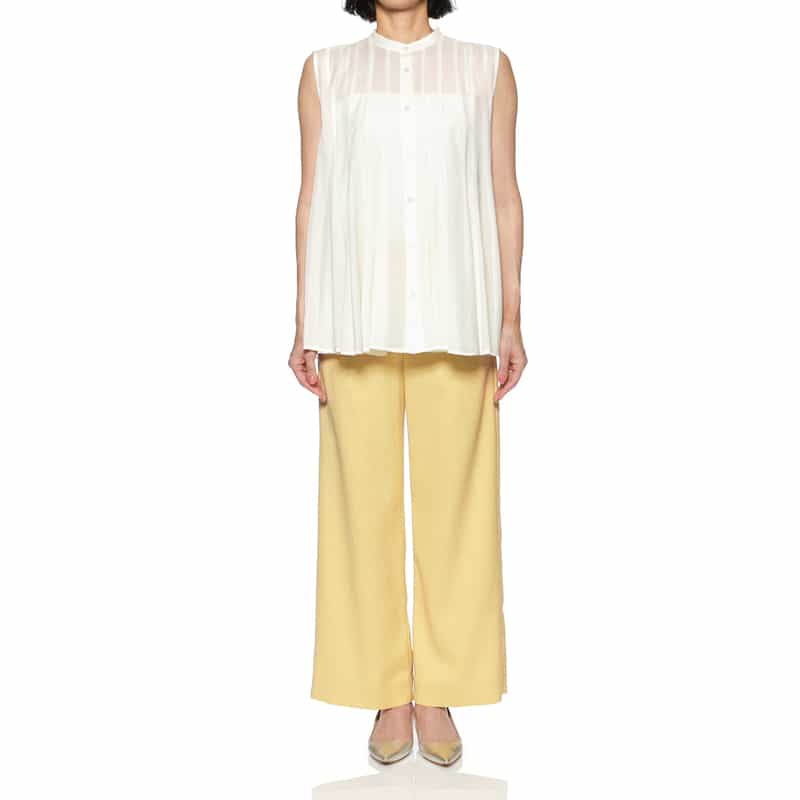 BARNEYS NEW YORK ウォッシャブル ワイドパンツ YELLOW