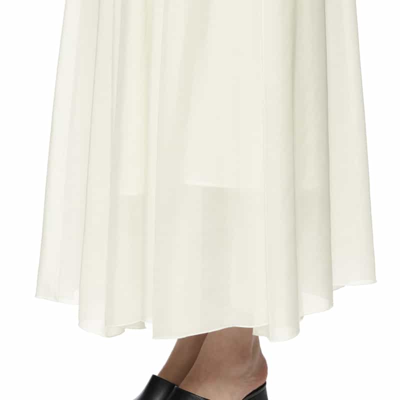 BARNEYS NEW YORK ウォッシャブル シアー素材ボリュームスカート WHITE