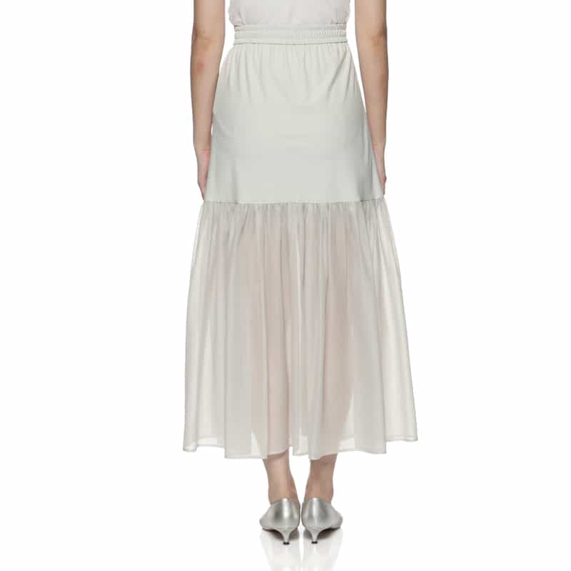 BARNEYS NEW YORK ウォッシャブル コンビネーションシアースカート BEIGE