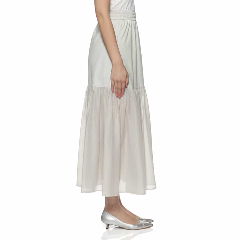 BARNEYS NEW YORK ウォッシャブル コンビネーションシアースカート BEIGE