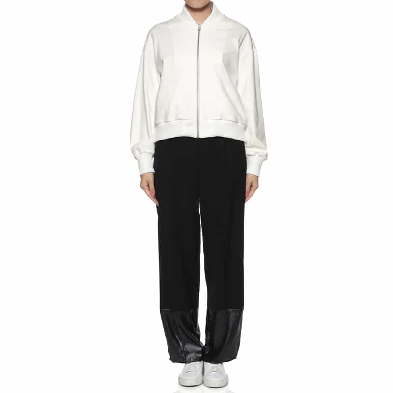 BARNEYS NEW YORK ウォッシャブル スクーバニットブルゾン WHITE