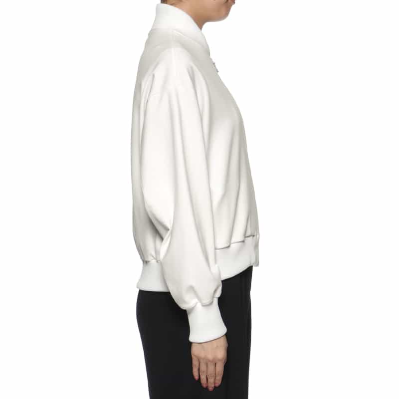 BARNEYS NEW YORK ウォッシャブル スクーバニットブルゾン WHITE