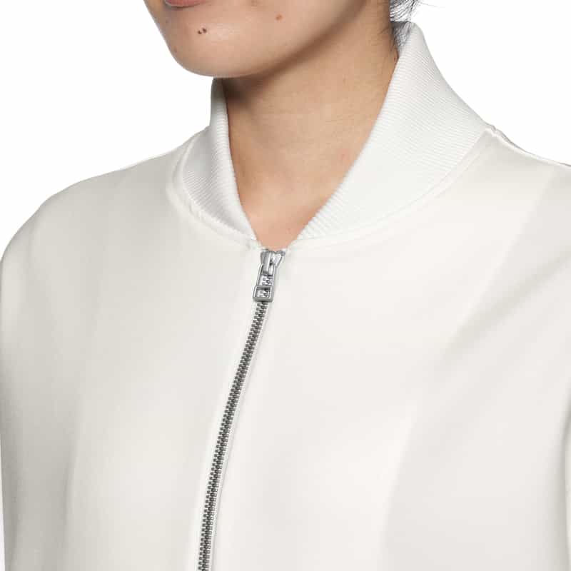 BARNEYS NEW YORK ウォッシャブル スクーバニットブルゾン WHITE