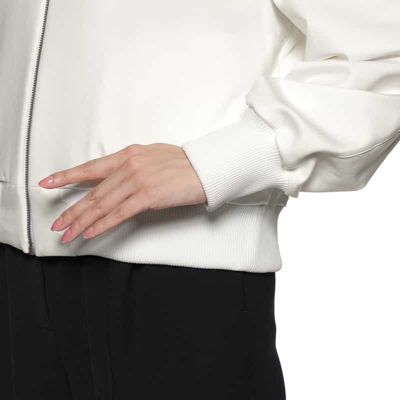 BARNEYS NEW YORK ウォッシャブル スクーバニットブルゾン WHITE