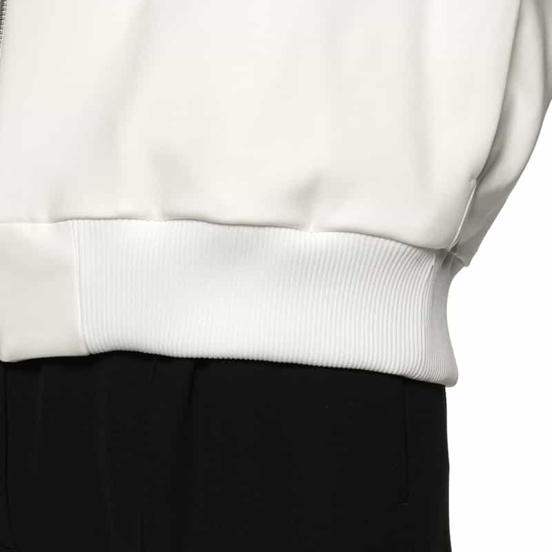 BARNEYS NEW YORK ウォッシャブル スクーバニットブルゾン WHITE