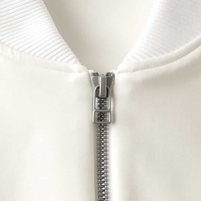 BARNEYS NEW YORK ウォッシャブル スクーバニットブルゾン WHITE