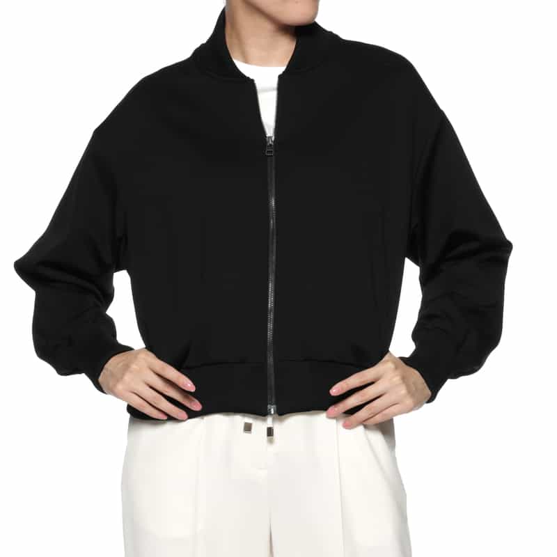 BARNEYS NEW YORK ウォッシャブル スクーバニットブルゾン BLACK