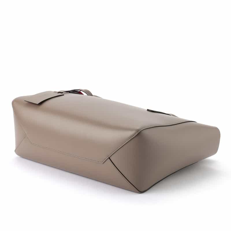 BARNEYS NEW YORK レザー バイカラー フラップトートバッグ BEIGE