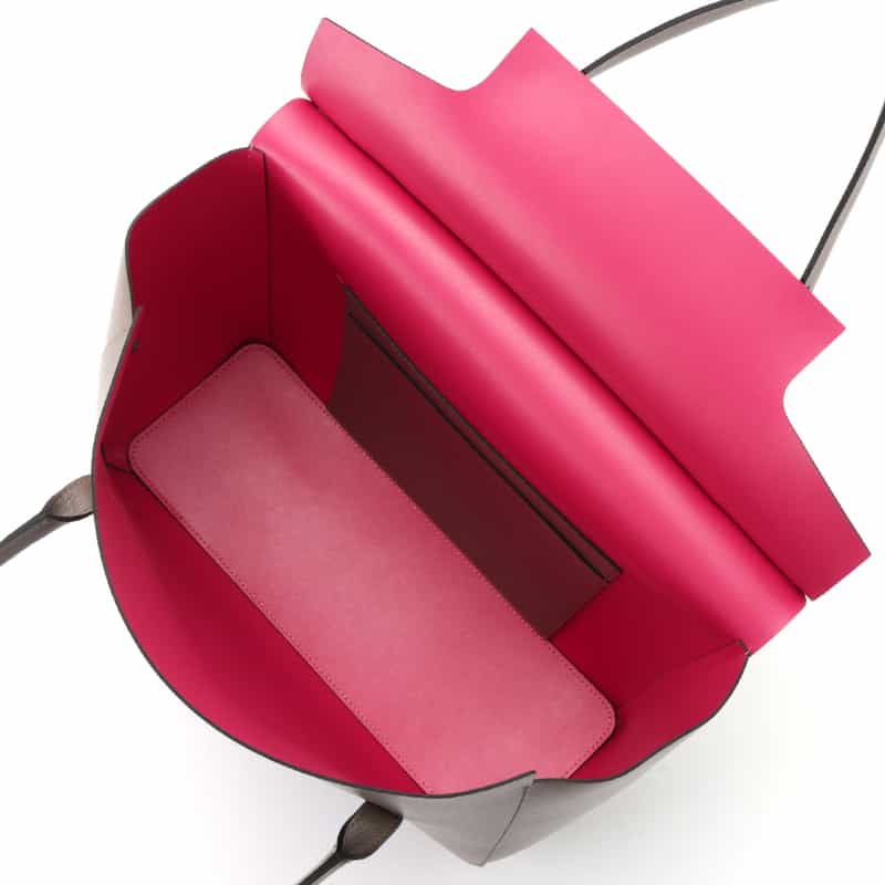 BARNEYS NEW YORK レザー バイカラー フラップトートバッグ BEIGE