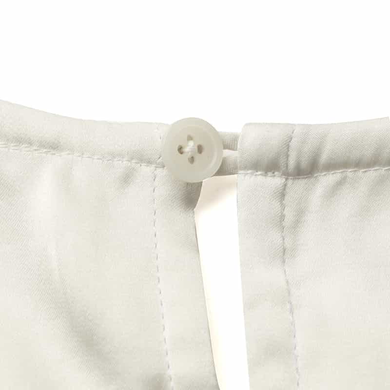 BARNEYS NEW YORK ウォッシャブル ネックバー付ブラウス WHITE