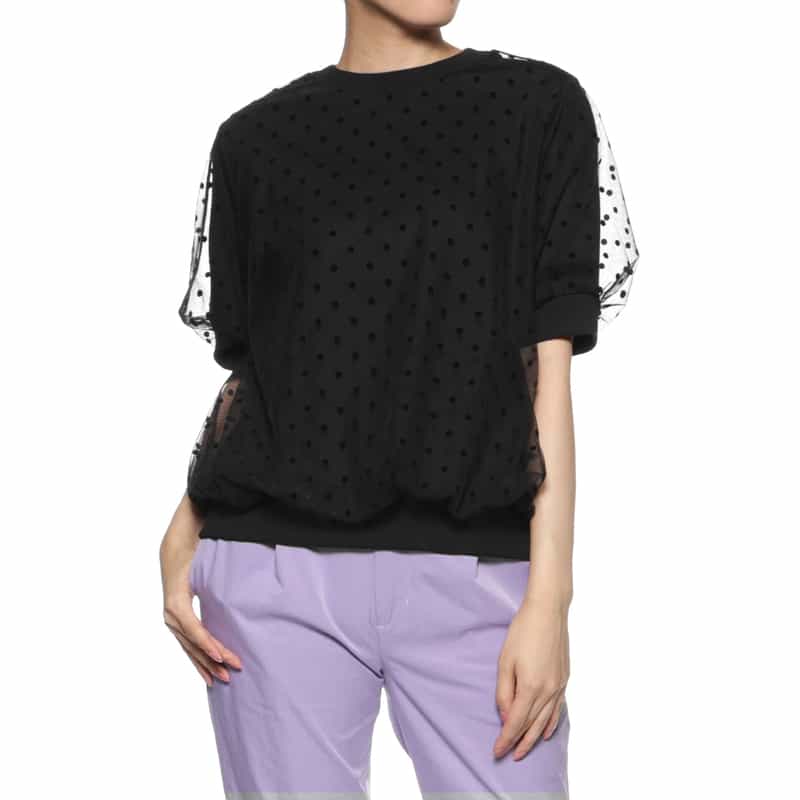 BARNEYS NEW YORK ウォッシャブル レイヤードカットソー BLACK