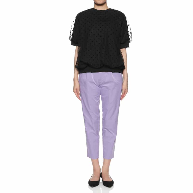 BARNEYS NEW YORK ウォッシャブル レイヤードカットソー BLACK