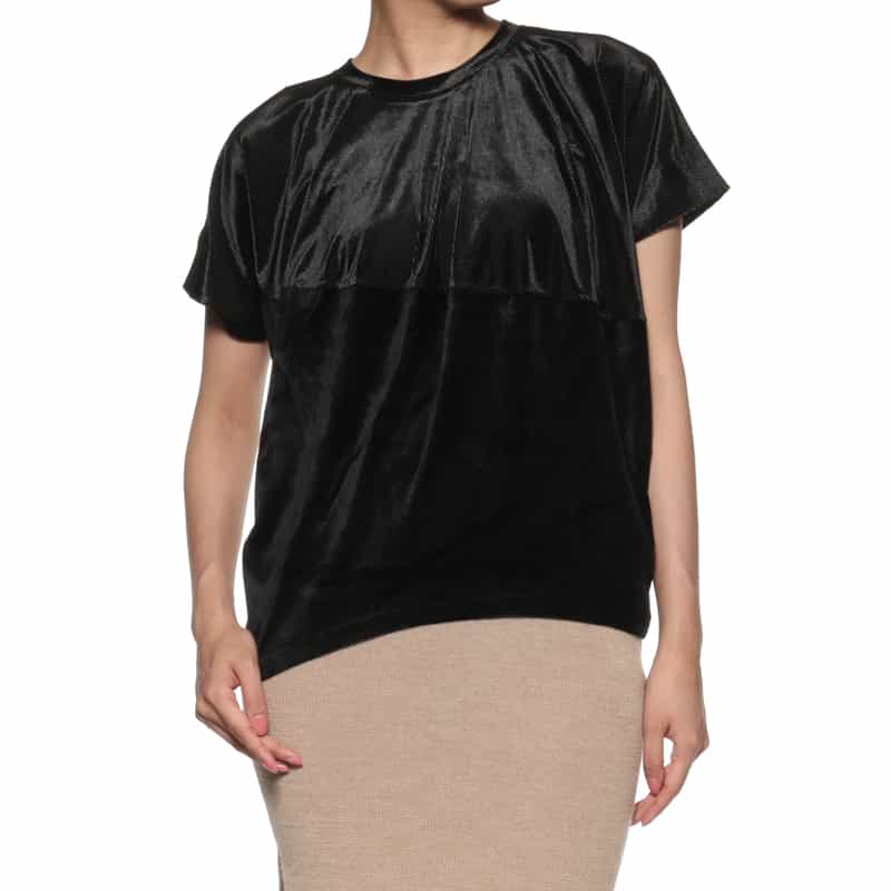 BARNEYS NEW YORK コンビネーション ドレープカットソー BLACK