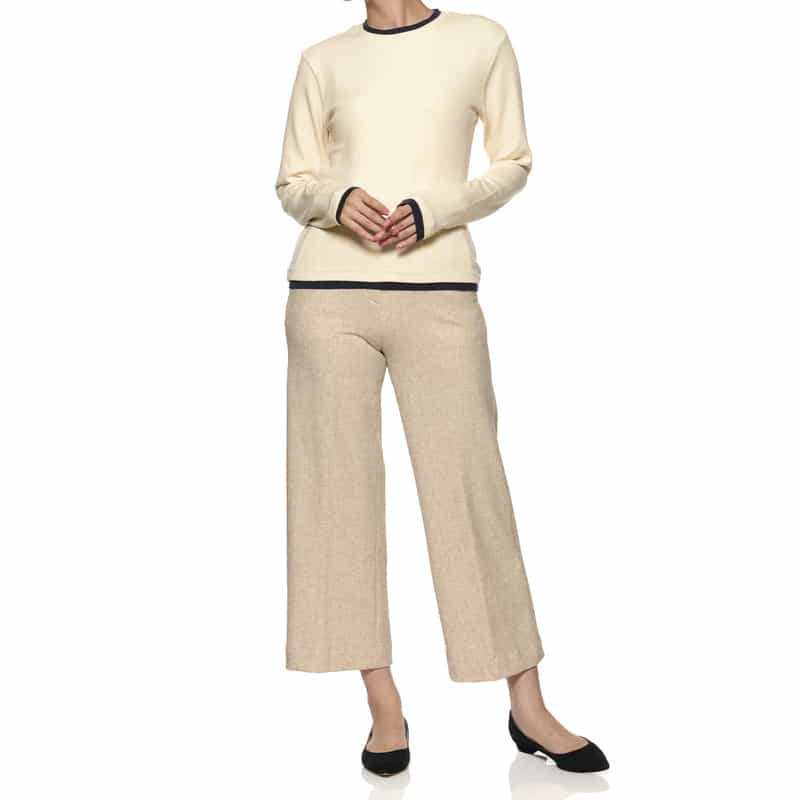 BARNEYS NEW YORK ウォッシャブル レイヤードデザインロングスリーブカットソー OFF WHITE