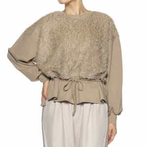 ウォッシャブル フェイクファーコンビネーションプルオーバー