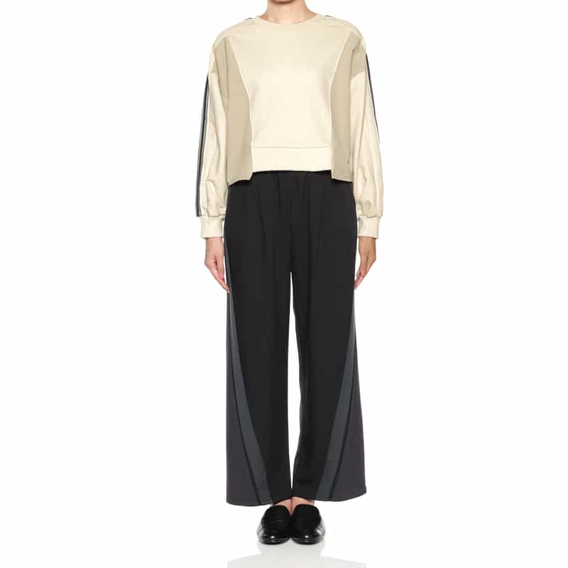 BARNEYS NEW YORK ウォッシャブル コンビネーションスウェットプルオーバー BEIGE