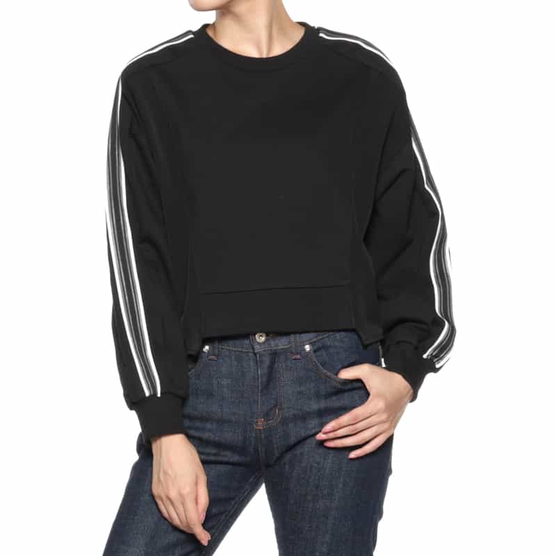 BARNEYS NEW YORK ウォッシャブル コンビネーションスウェットプルオーバー BLACK