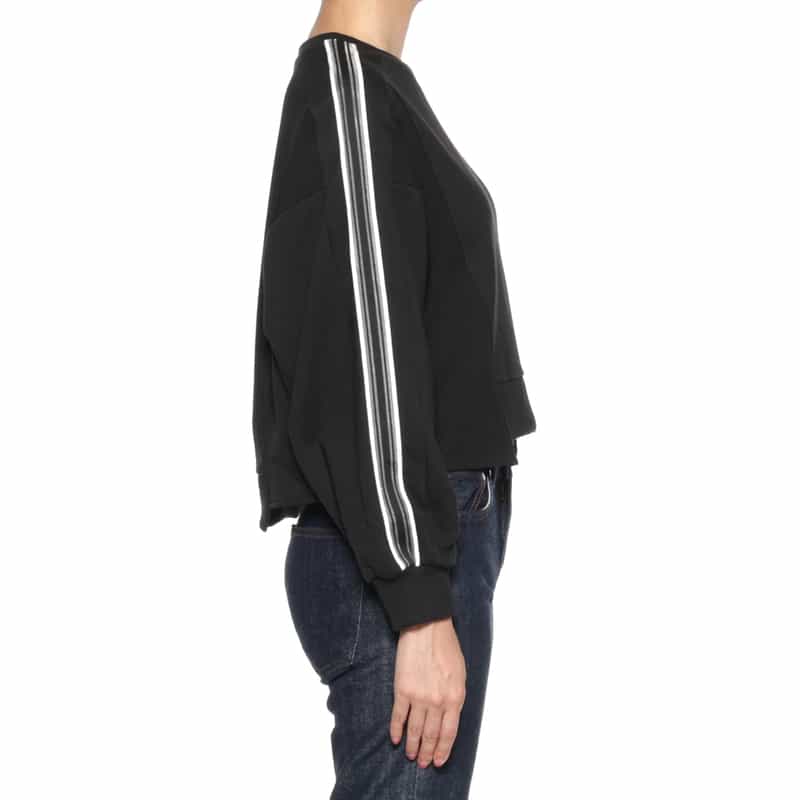 BARNEYS NEW YORK ウォッシャブル コンビネーションスウェットプルオーバー BLACK