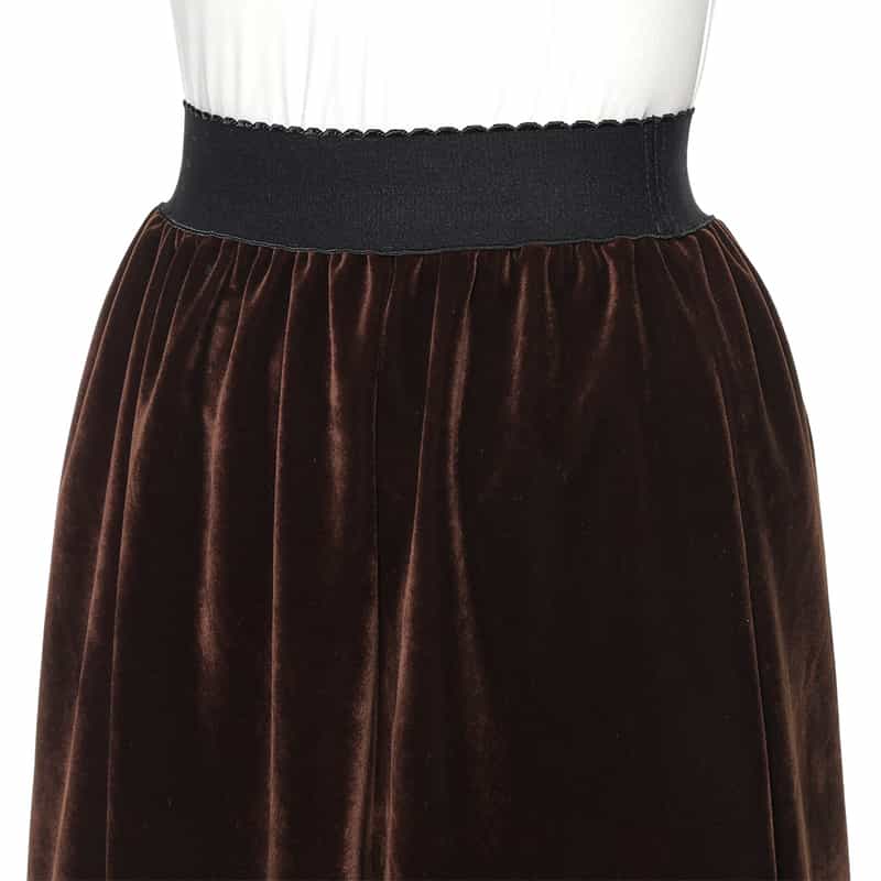 BARNEYS NEW YORK ベロア素材フレアスカート BROWN