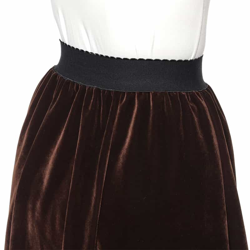 BARNEYS NEW YORK ベロア素材フレアスカート BROWN