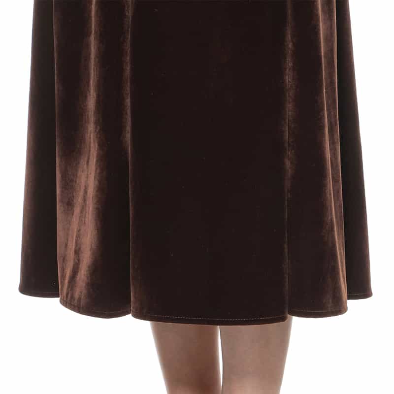 BARNEYS NEW YORK ベロア素材フレアスカート BROWN