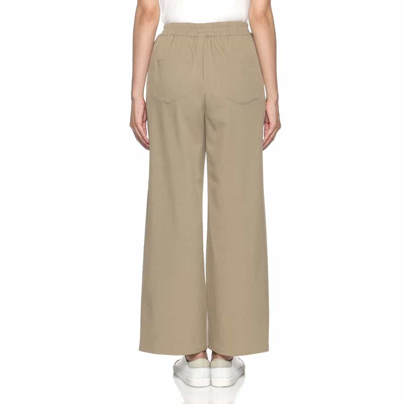 BARNEYS NEW YORK ウォッシャブル ライン入りワイドパンツ BEIGE