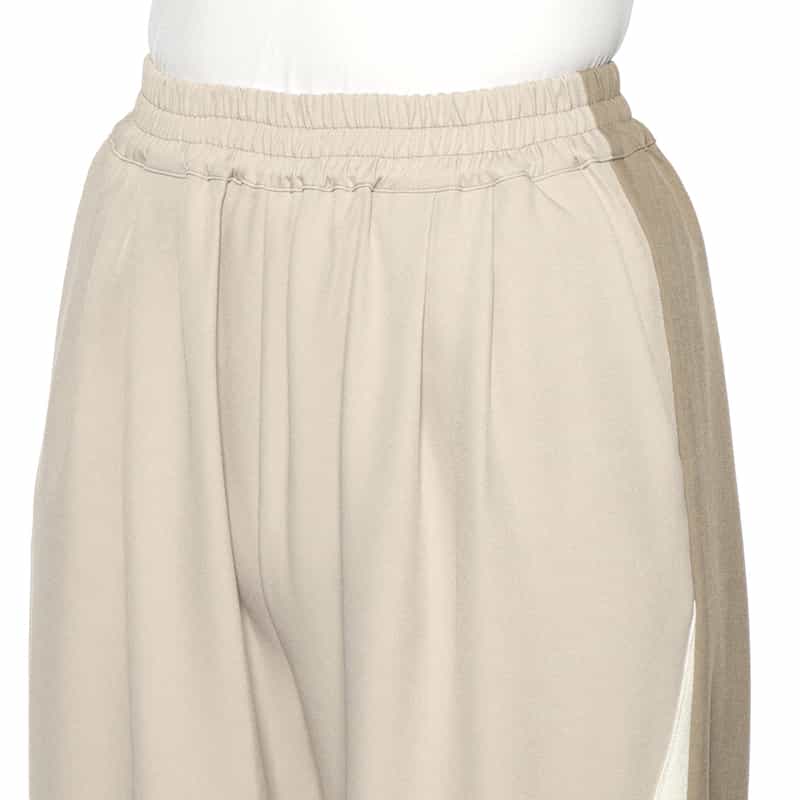 BARNEYS NEW YORK ウォッシャブル ライン入りワイドパンツ BEIGE