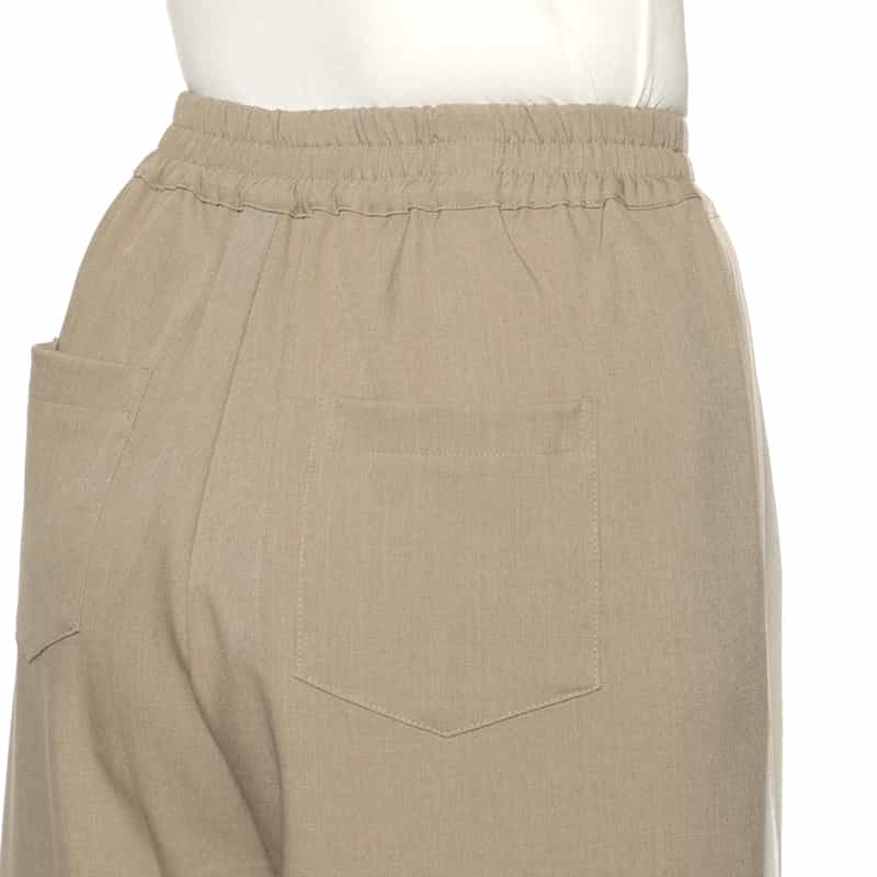 BARNEYS NEW YORK ウォッシャブル ライン入りワイドパンツ BEIGE