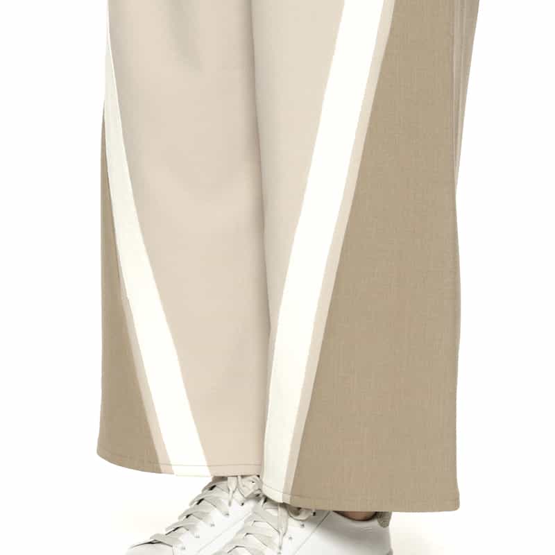 BARNEYS NEW YORK ウォッシャブル ライン入りワイドパンツ BEIGE